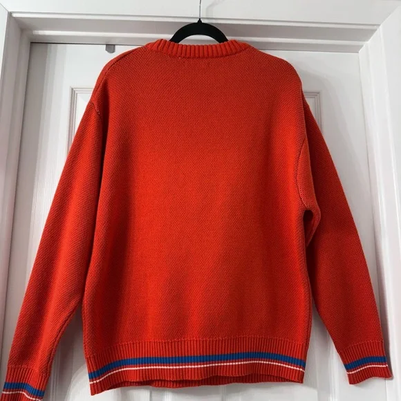 ⚡️ ZARA Red Lightning Bolt Graphic Knit Sweater M - Picture 3 of 8